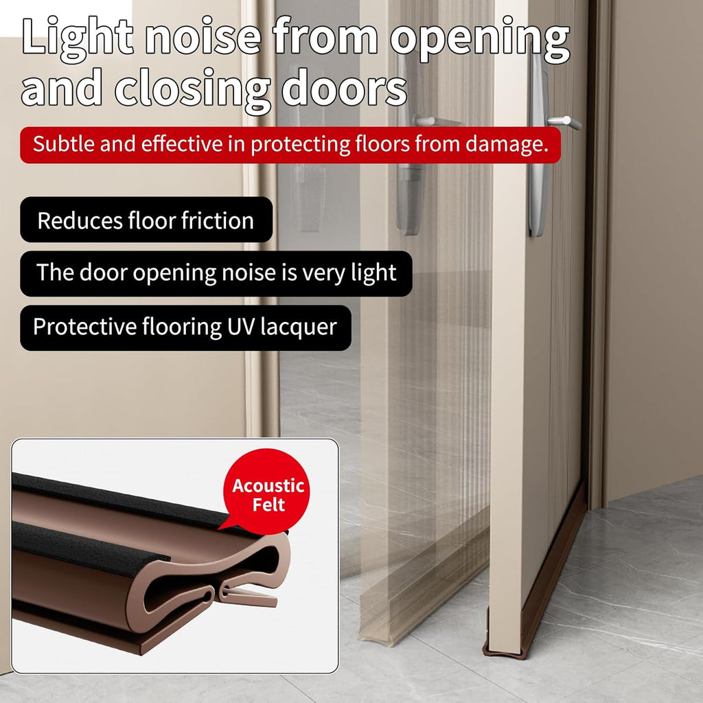 New Upgrade 36.6 inch Under Door Draft Stopper Free Cutting Length， for Bottom of Door，Under Door Noise Stopper（Brown ）