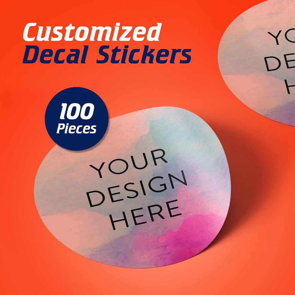 100 Custom Vinyl Stickers - Upload Your own Image, Text, Design, Logo - Personalized Logo Labels for Handmade, Packaging, Bottle, Jars, Candle, Brand Stickers (Rose, 5x5)