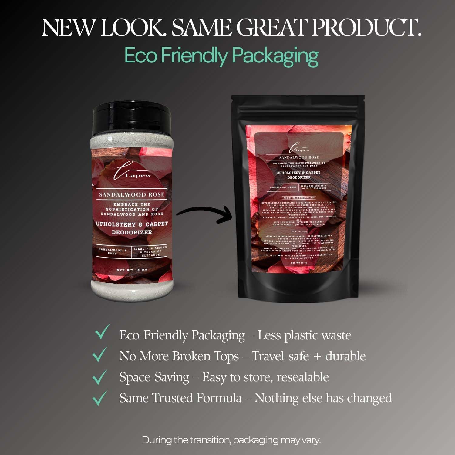 Sandalwood Rose Carpet Freshener Powder: Powerful Odor Eliminator for Home, Upholstery Deodorizer, Carpet Deodorizer, Pet Urine, Cat Litter Box - Sandalwood Rose Fragrance.