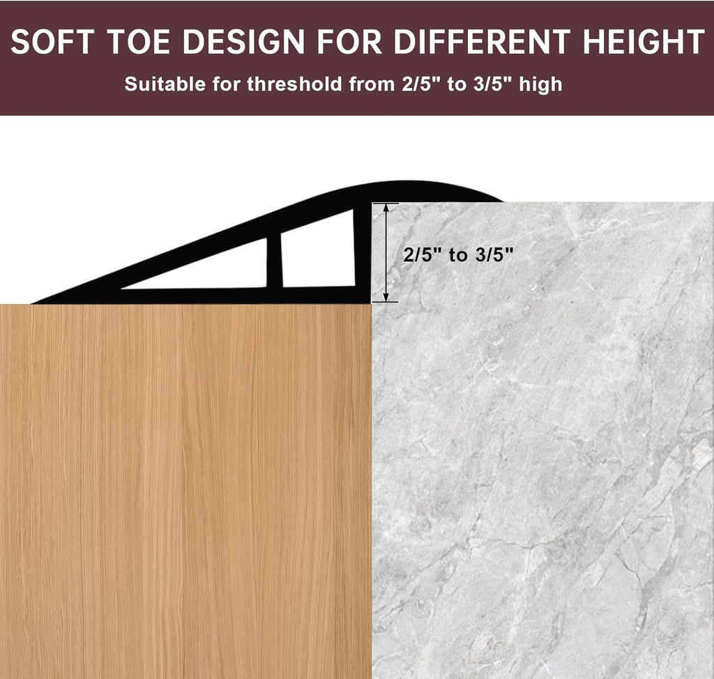 Vinyl Door Threshold Flooring Transition Strip Self Adhesive Carpet Edging Strip for Laminate Doorway Edge Threshold from 2/5" to 3/5" (Coffee, 10 Ft)