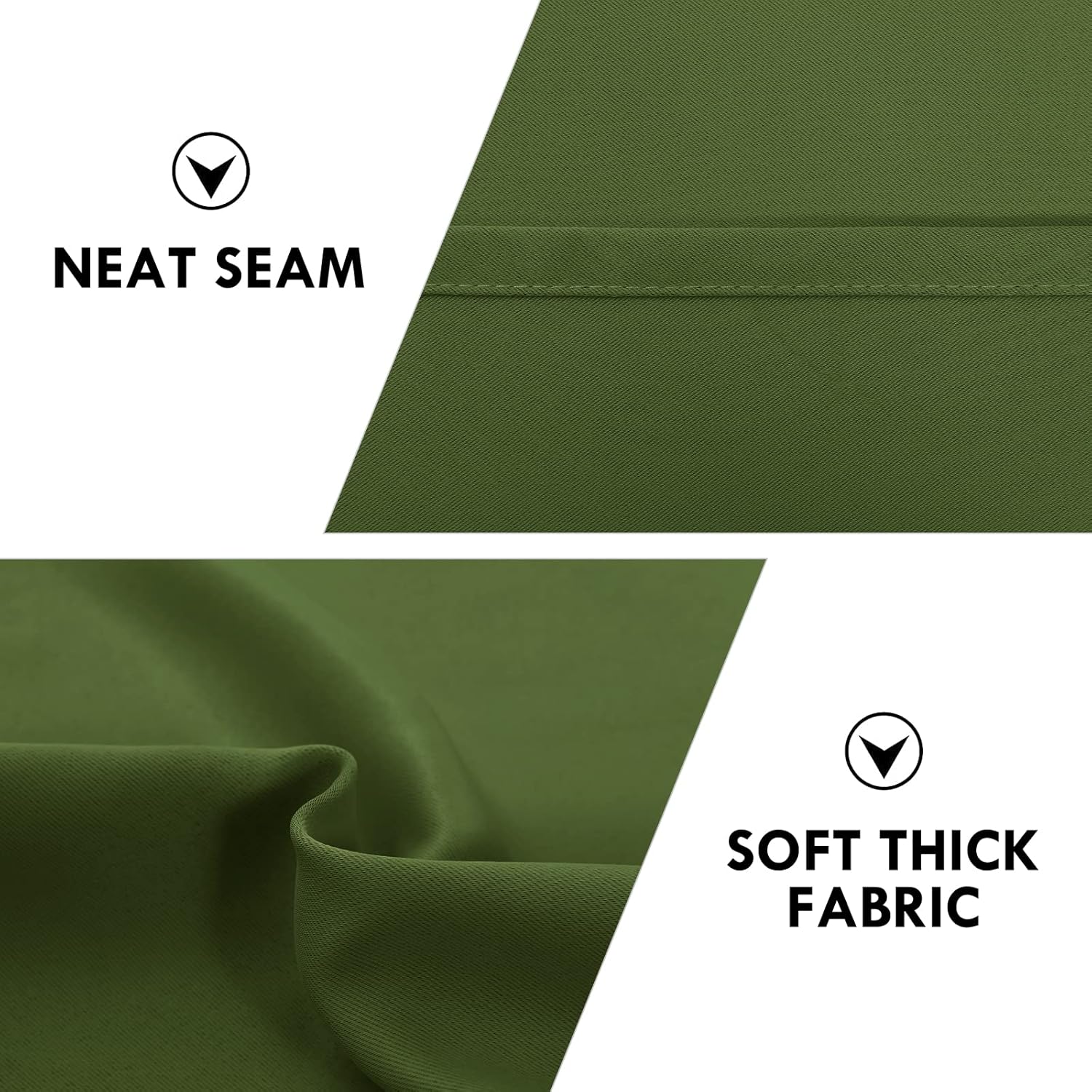 DWCN Olive Green Room Darkening Blackout Curtains - Thermal Insulated Privacy Energy Saving Window Curtain Drapes 42 x 63 inch Length, Set of 2 Bedroom Living Room Curtains