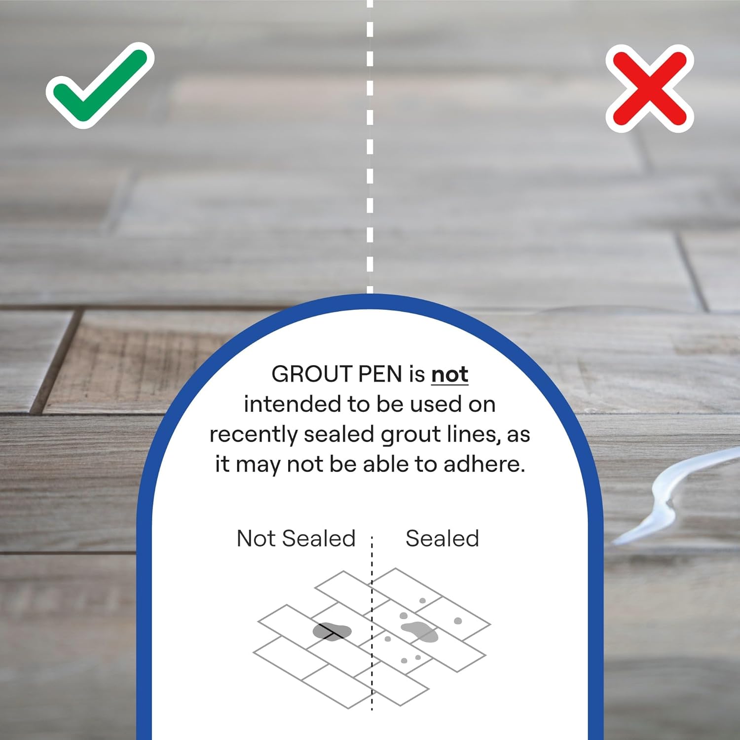 Grout Pen Tile Paint Marker: Waterproof Grout Paint, Tile Grout Colorant and Sealer Pen - Narrow 5mm, 2 Pack with Extra Tips (7mL) - Winter Grey