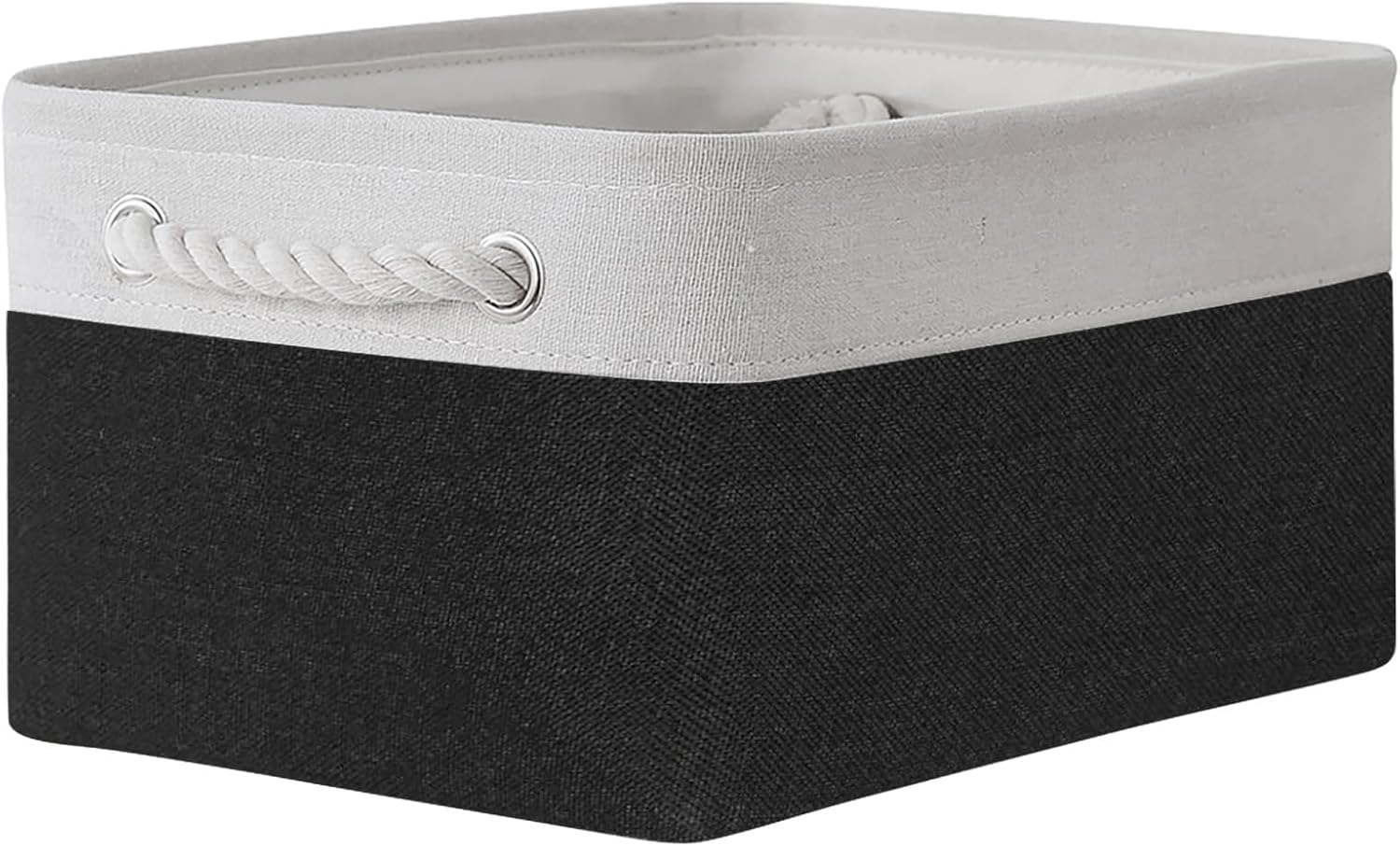 TheWarmHome Storage Bins for Shelves - 1 Pack 13.8x9.7x6.7 inch Storage Basket for Organizing for Closet Organizer Cubes Laundry Cloth Nursery (White & Black)