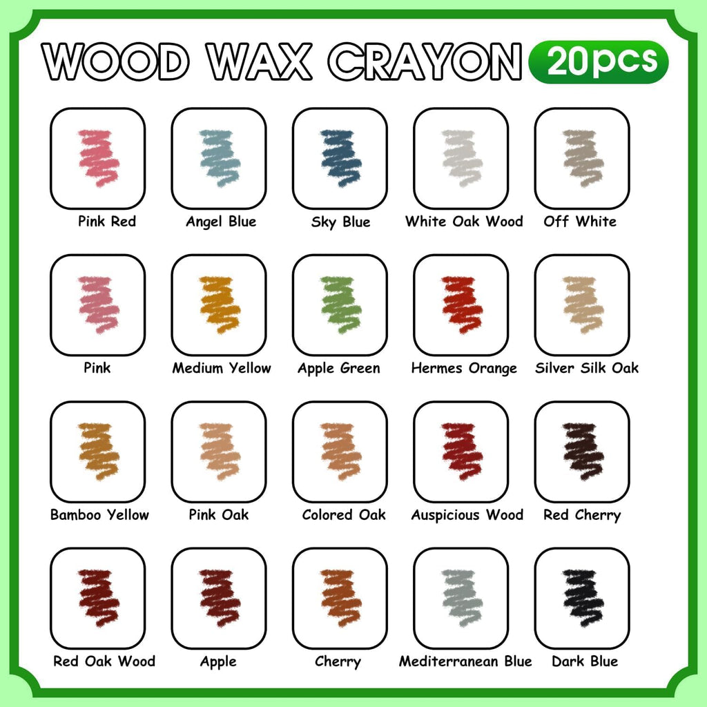 Furniture Markers Touch Up, 20 Colors Wood Filler Sticks, Wood Wax Crayons for Repairing Scratches, Scuffs, Cracks, Holes on Furniture, Floors, Cabinets, Tables, and Doors - Colorful Series