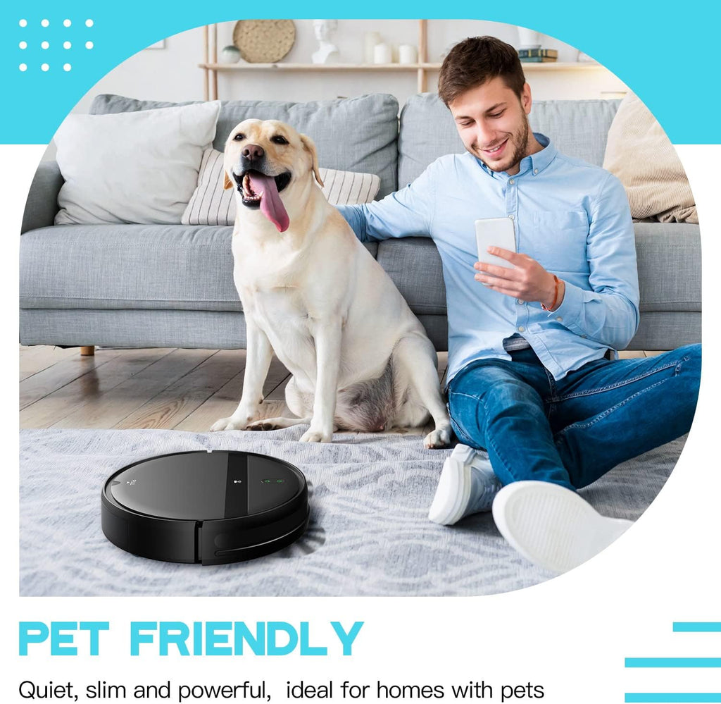 Robot Vacuum and Mop Combo, App/Alexa Control, Smart Robot Vacuum Cleaner, Ultra-Thin, Automatic Recharge Robotic Vacuum Cleaner for Pet Hair/Carpet/Hard Floor