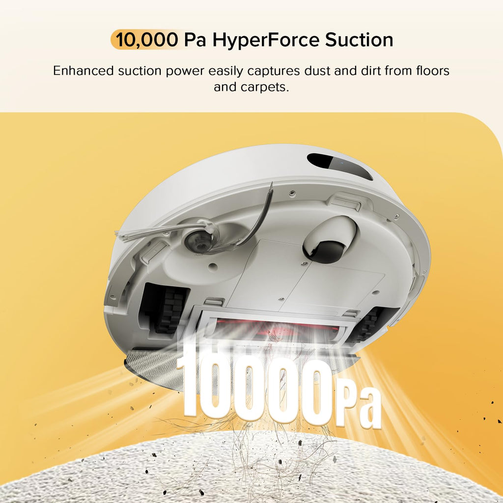 roborock Q7 M5 Robot Vacuum and Mop Combo, 10,000Pa HyperForce Suction, Robotic Vacuum Cleaner, Dual Anti-Tangle System, APP-Controlled Mopping, LiDAR Navigation, for Pet Hair and Carpet, White