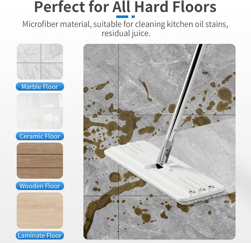 10Pcs Joymoop Mop Replacement Pads, 13 * 4.9'' Universal Mop Pads Mop Head Refills Washable Wet Mop, Compatible with Most 11-13” Size Mops