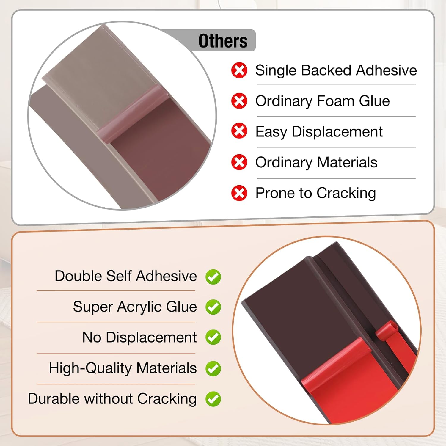 Floor Transition Strip Self Adhesive Vinyl Door Threshold for Doorways Carpet Edging Trim Overlap Edge Reducer for Laminate Floor, Carpet, Tile (Dark Walnut Grain, 3/5" to 4/5", 10Ft)