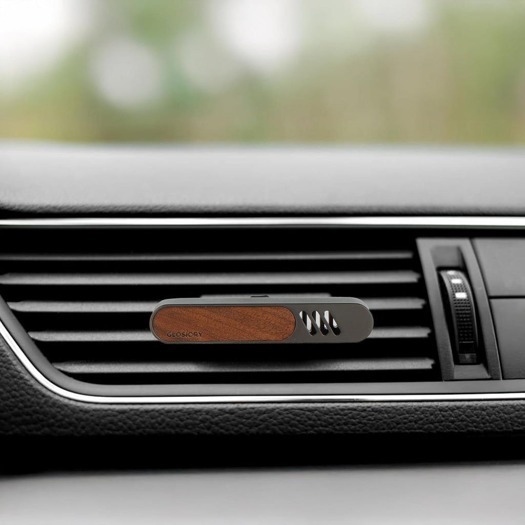 2 Packs Car Air Freshener Diffuser, Essential Oil Diffusers Vent Clip, Perfume Diffuser with 6 Refill Unscent Fiber Sticks, Premium Car Accessories, Metal & Wood design, Custom Scent, Gift For Men