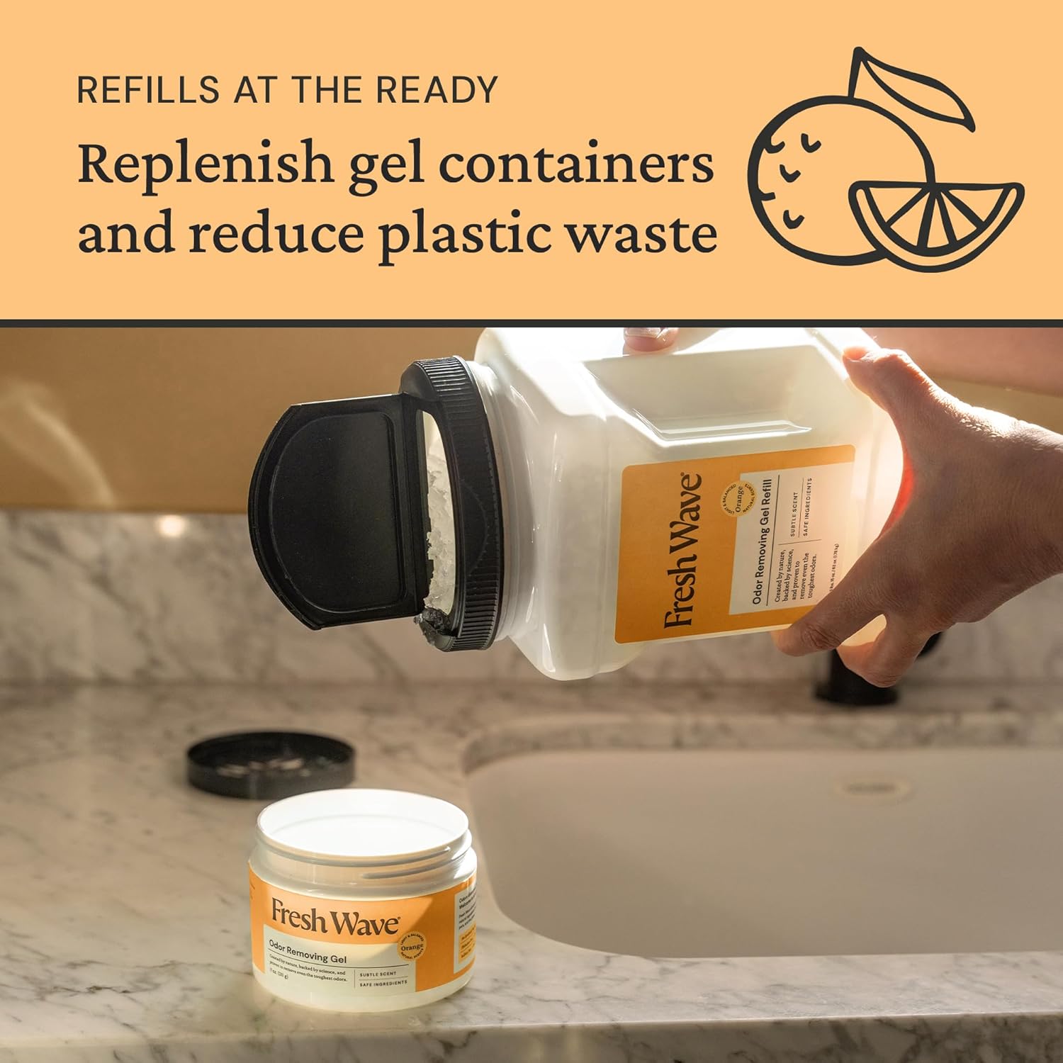 Fresh Wave Orange Odor Removing Gel Refill, 63 oz