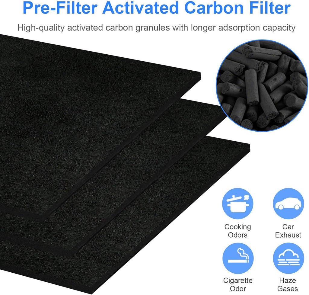 HPA300 HEPA Filter Replacement for Honeywell HPA300 Series Air Purifiers HPA300,Compatible HPA300/304/8350/300VP/3300b/5300 Series, 3 Filters and 6 Pre-cut Activated Carbon Filter (3 Pack)