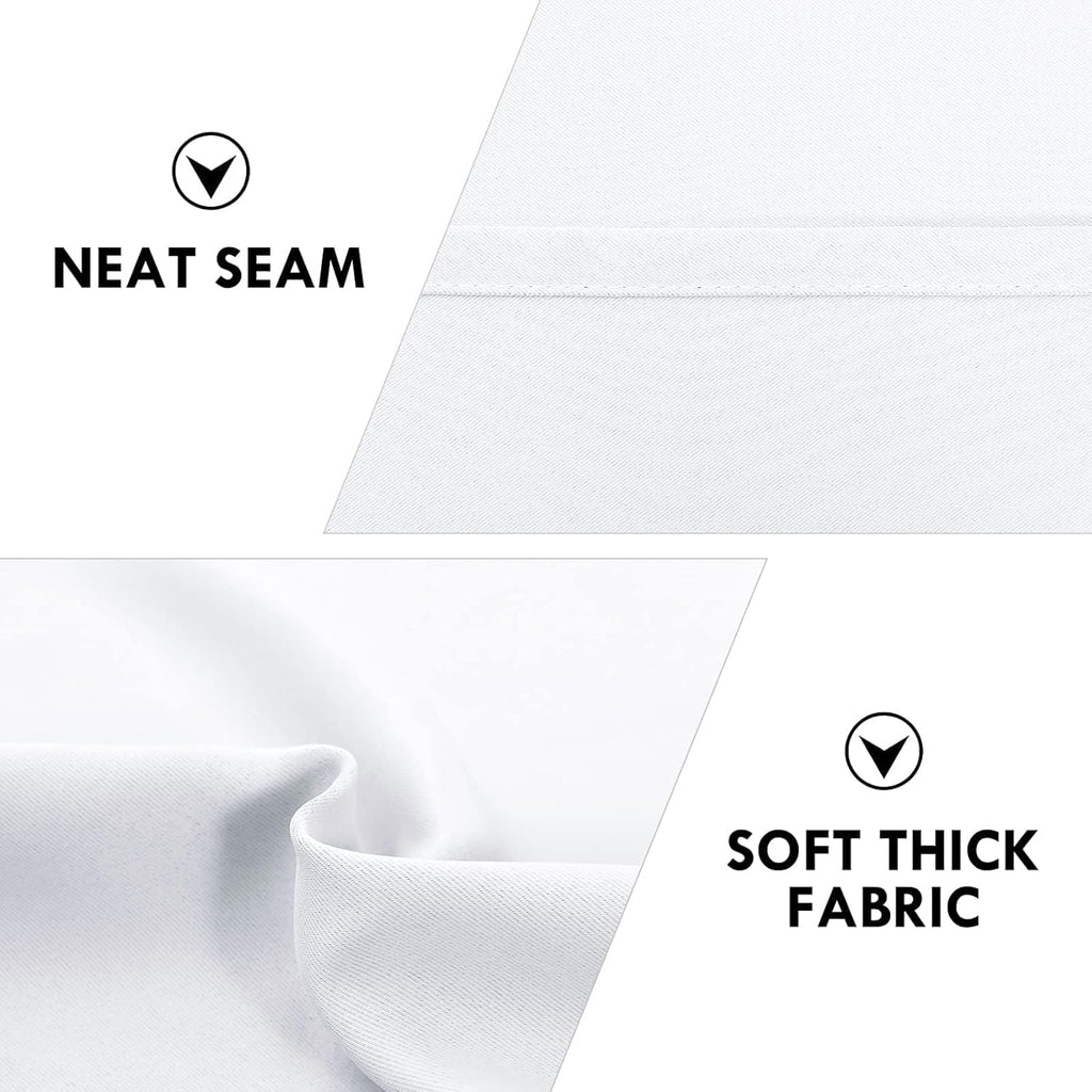 DWCN White Curtains for Living Room Thermal Insulated, Energy Saving & Noise Reducing Bedroom Curtains, White, W 70x L 63 Inch, Set of 2 Rod Pocket Curtain Panels