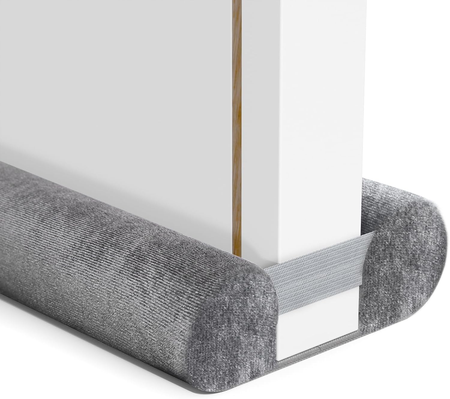 Door Draft Stopper for Bottom of Door, Under Door Gap Filler/Seal for Big Gap, No Folding Required, Flexible Installation Door Sweep soundproofing Strip for Home & Apartment, 32-36in, Grey