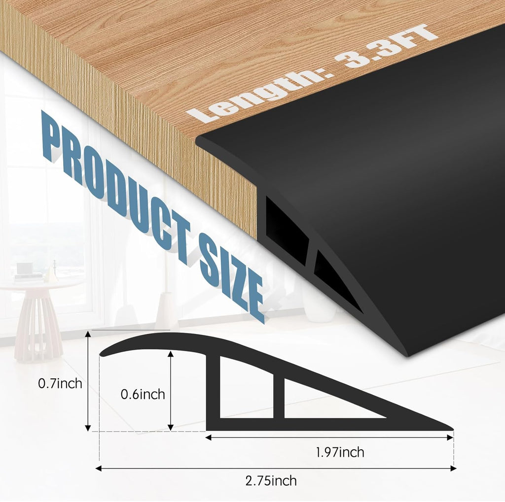 Floor Transition Strip Door Threshold 39" Floor Transition Reducer Trim on The Edges Threshold Strip Self Adhesive Suitable for Doorways, Tiles, Carpet