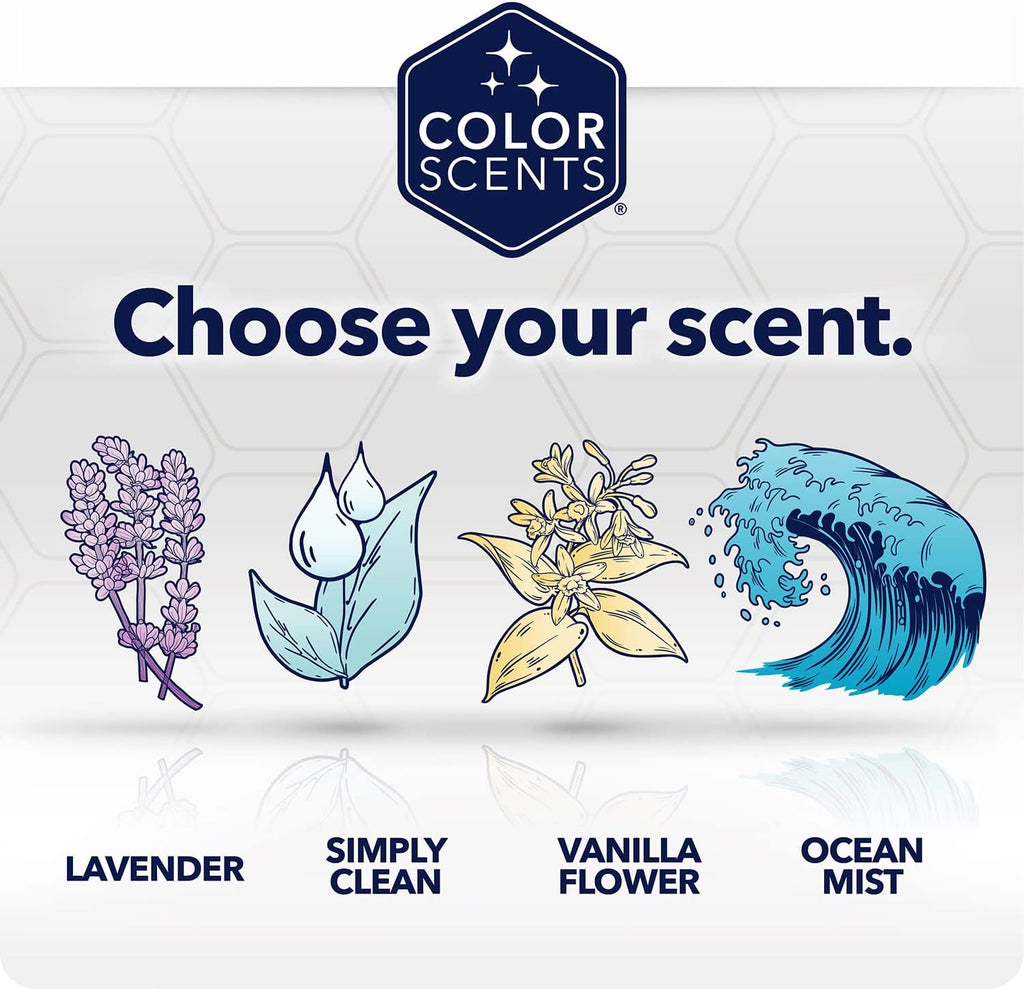 Color Scents Tall Kitchen Trash Bags - 13 Gallon, 20 Bags (5 Pack of 20 Count), Drawstring - Silver Bag in Simply Clean Scent with Microban