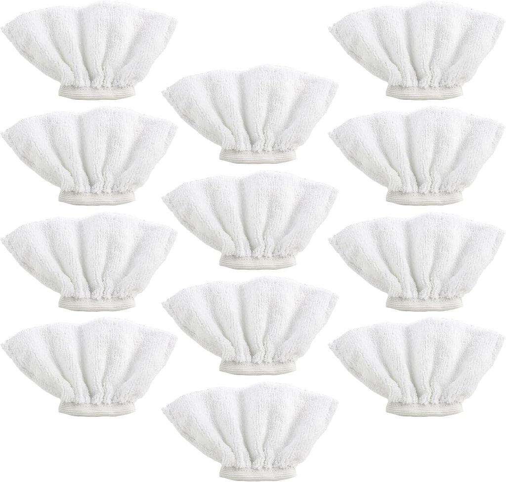 12 Pack Handheld Steam Cleaner Pads Replacement Bissell Steam Shot, Dupray, Comforday, PurSteam, Wagner, Spraytech, McCulloch Handheld Steam Cleaner Fabric Attachment, Universal Washable Steam Mop
