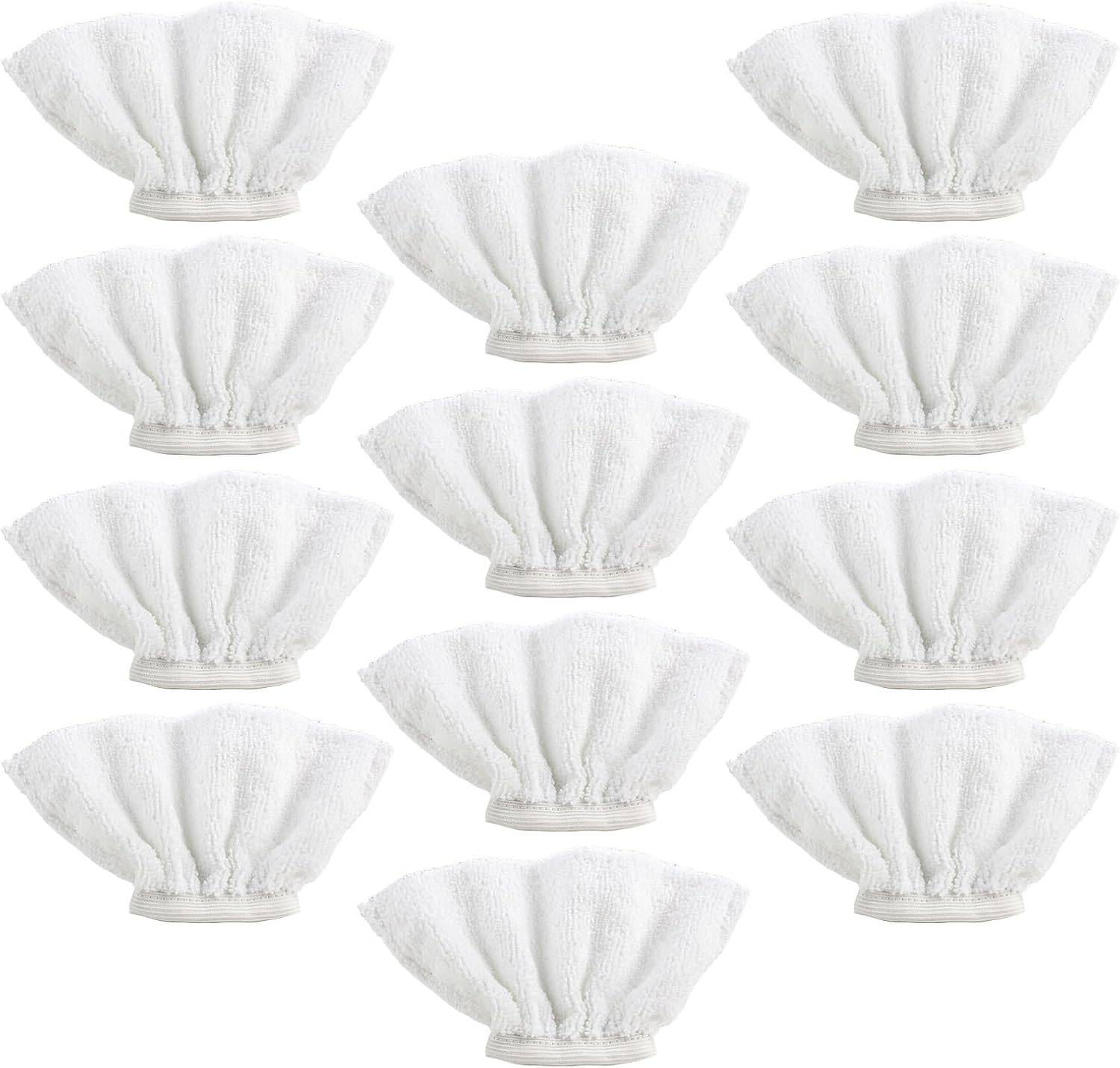 12 Pack Handheld Steam Cleaner Pads Replacement Bissell Steam Shot, Dupray, Comforday, PurSteam, Wagner, Spraytech, McCulloch Handheld Steam Cleaner Fabric Attachment, Universal Washable Steam Mop