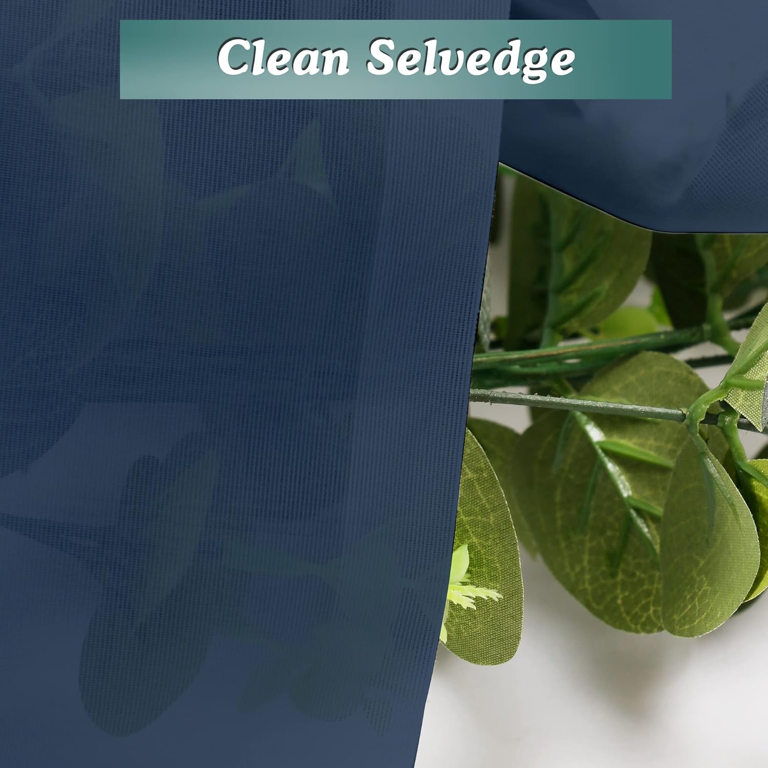 Chyhomenyc Sheer Curtains Tiers 42W x 24L Inches 2 Pieces, Light Filtering Small Curtains, Short Bathroom Living Room Cafe Basement Voile Window Curtain, Rod Pocket, Navy Blue