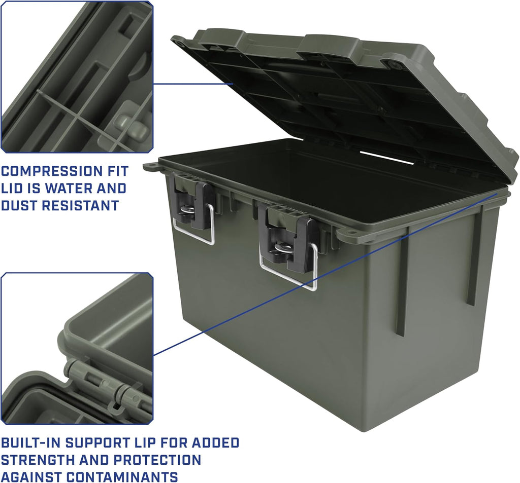 Sheffield 12774 XL Storage Bins With Lids, 2-Pack Stackable Storage Bins, Made in USA, Lockable and Water-Resistant Containers with Lids, Plastic Containers for Home, Classroom, and Dorm