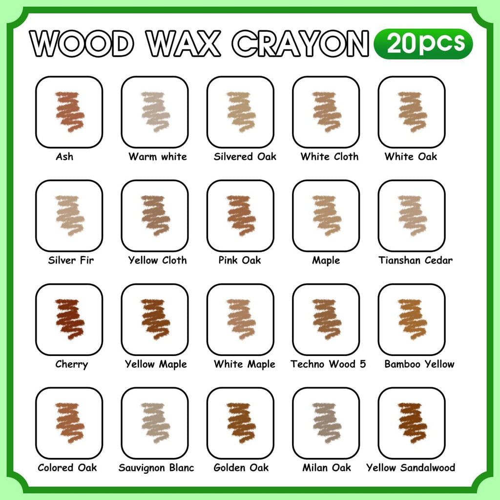 Furniture Markers Touch Up, 20 Colors Wood Filler Sticks, Wood Wax Crayons for Repairing Scratches, Scuffs, Cracks, Holes on Furniture, Floors, Cabinets, Tables, and Doors - Brown Series