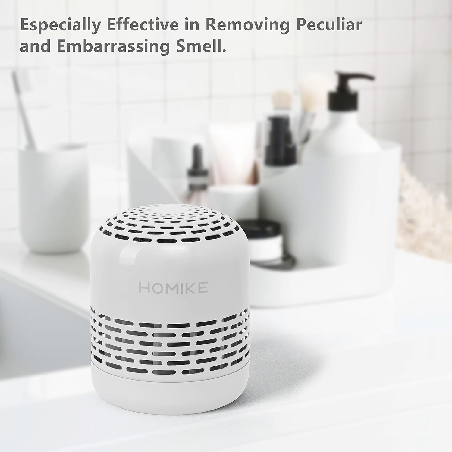 HOMIKE Refrigerator Deodorizer, Odor Eliminator,Last up to 10 Years for Car,Closet,Shoes Cabinet,Fridge and Freezer,Outperforms Baking Soda and Activated Carbon(White)