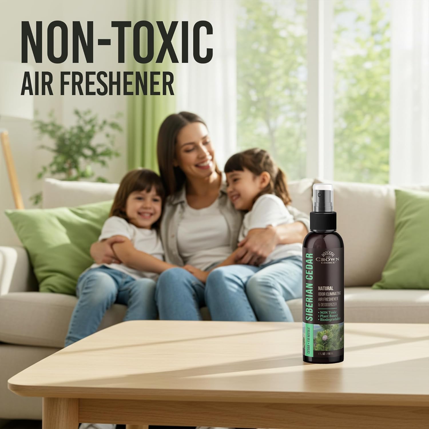 Non-Toxic Odor Eliminator,Natural Cedar Air Freshener Spray for Clothes Storage & Moth Repellent,Closet & Couch Deodorizer,Long Lasting Bathroom & Toilet Freshener, Safe for Kids & Pets-4 oz Pack of 1