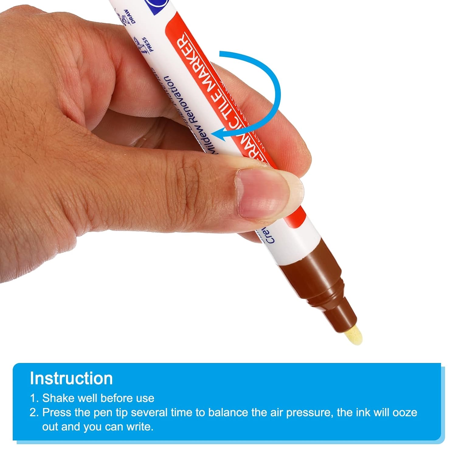 PATIKIL Grout Pen, 4 Pack Brown Tile Marker Waterproof Grout Sealer Pen Tile Repair Pens Paint Pens for Wall Floor Bathroom Kitchen Refresh