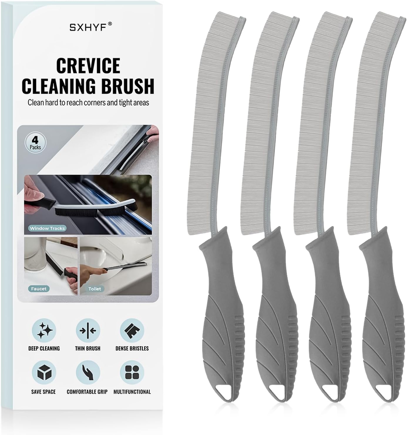 SXhyf Cleaning Brush - Hard Bristle Crevice Cleaning Brush, Multifunctional Gap Scrub Brush, Kitchen Essentials, Bathroom Cleaner Tools for Household Use, Home, Window, Toilet, Stove