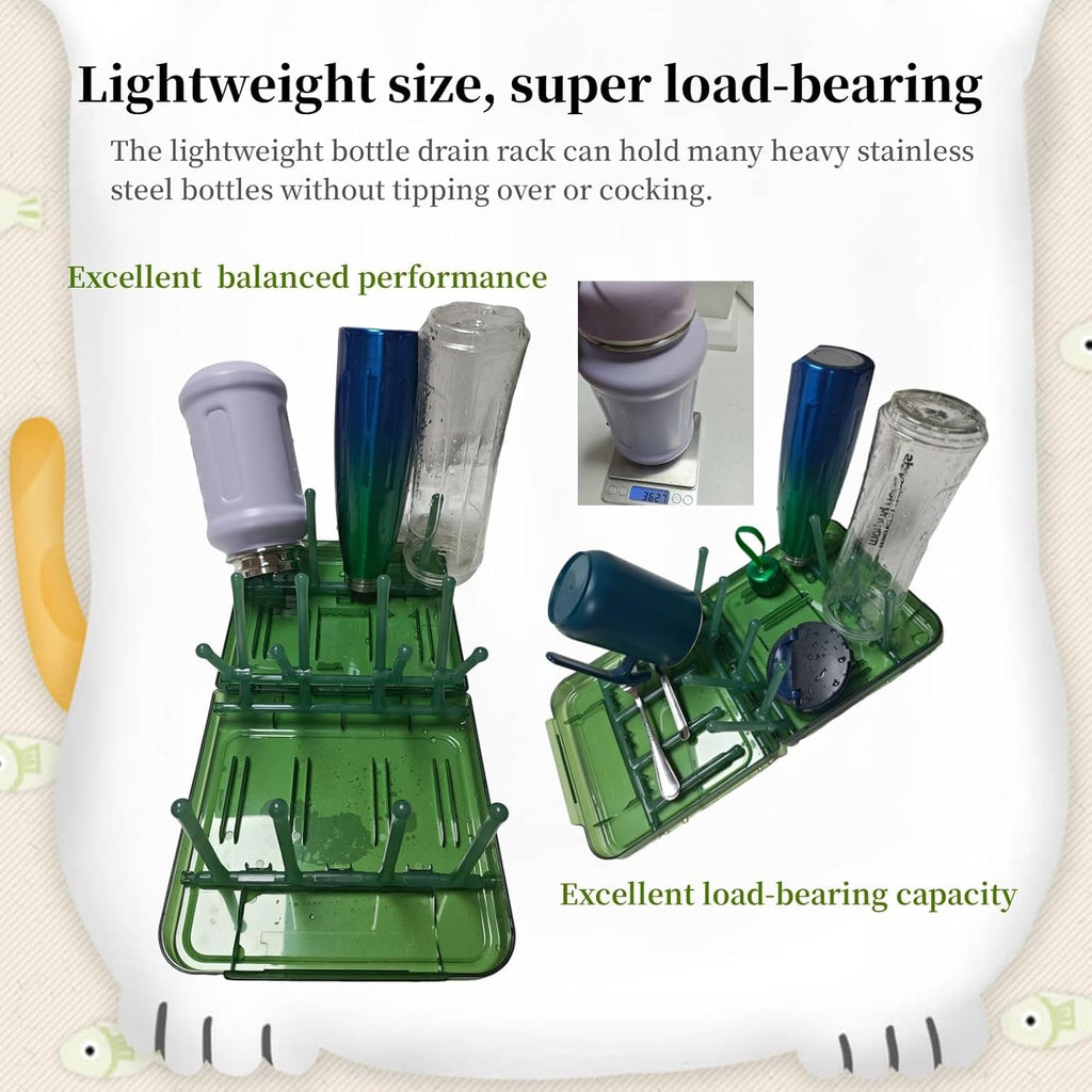 Travel Bottle Drying Rack Space Saving,Foldable Bottle Drying Rack with 16 Ribs,Portable Baby Bottle Drying Rack for Bottles,Breast Pumps and Other Feeding Accessories,Widely Used Daily Basis