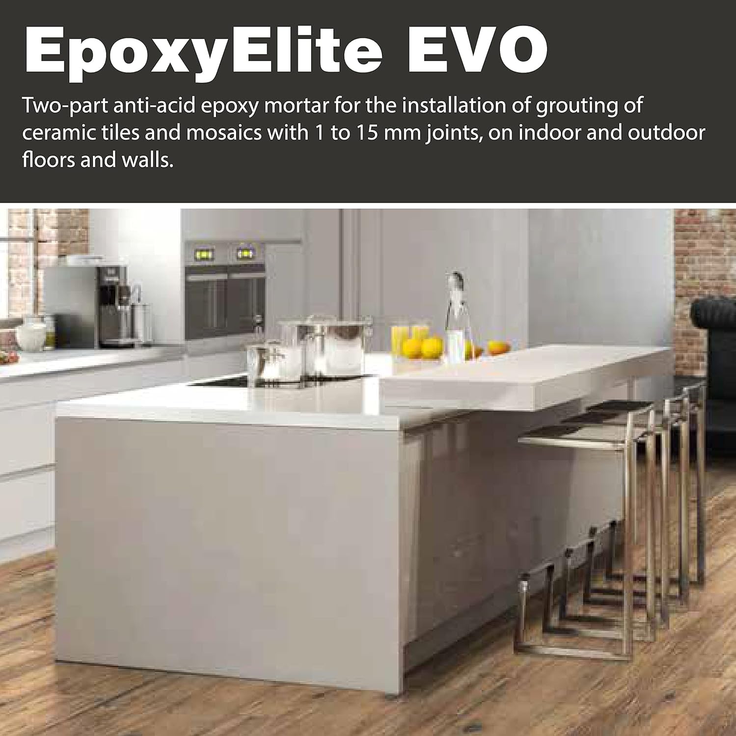 Tile Doctor EpoxyElite EVO 11 lbs./5 kg. Bucket of Litokol Black 2 Epoxy Tile Grout TMPEEEVO004, Floor Tile or Wall Tile Grout for Pools, Kitchens, Spas, Bathrooms, Showers, and More