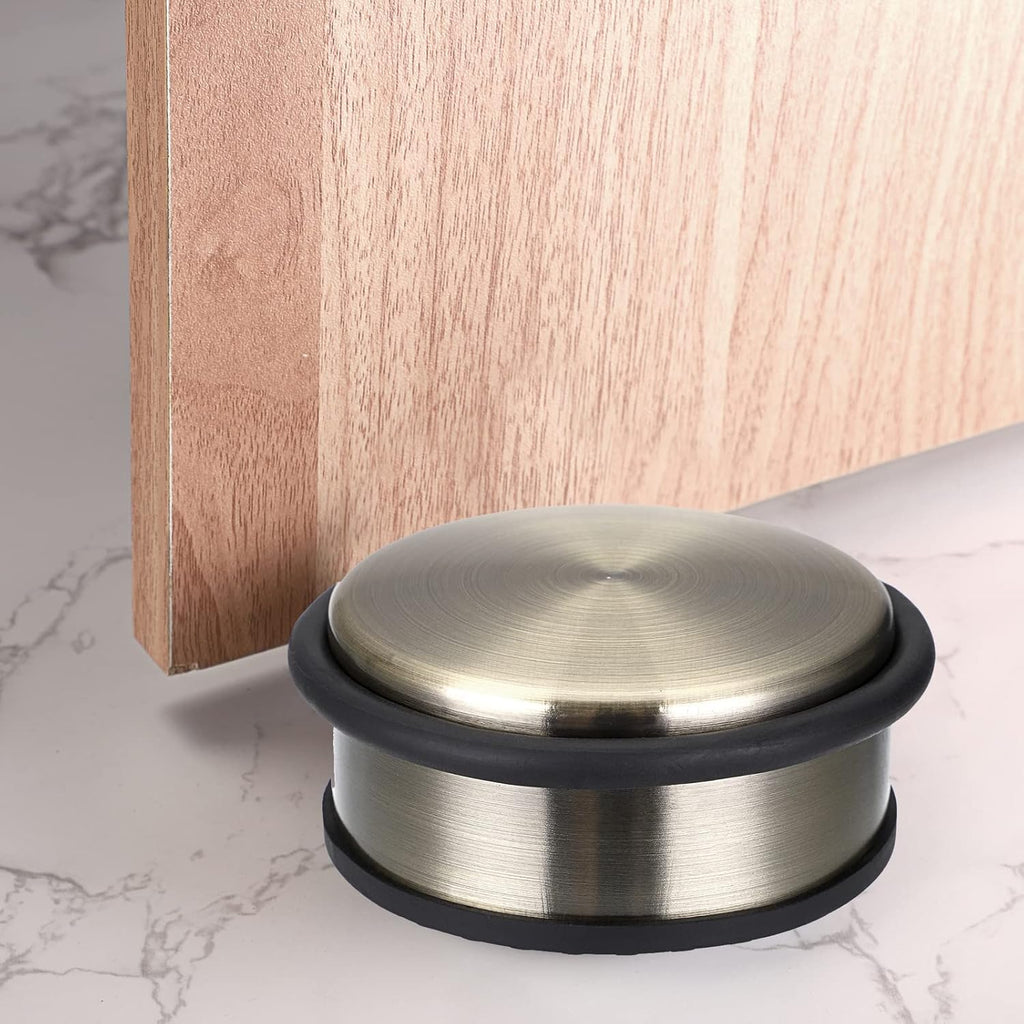 Sumnacon Heavy Duty Floor Door Stopper No Drill, Durability Stainless Steel Door Stops with Anti-Skid Rubber - Contemporary Decorative Safety Doorstop for Home Office Commercial Industrial, Bronze