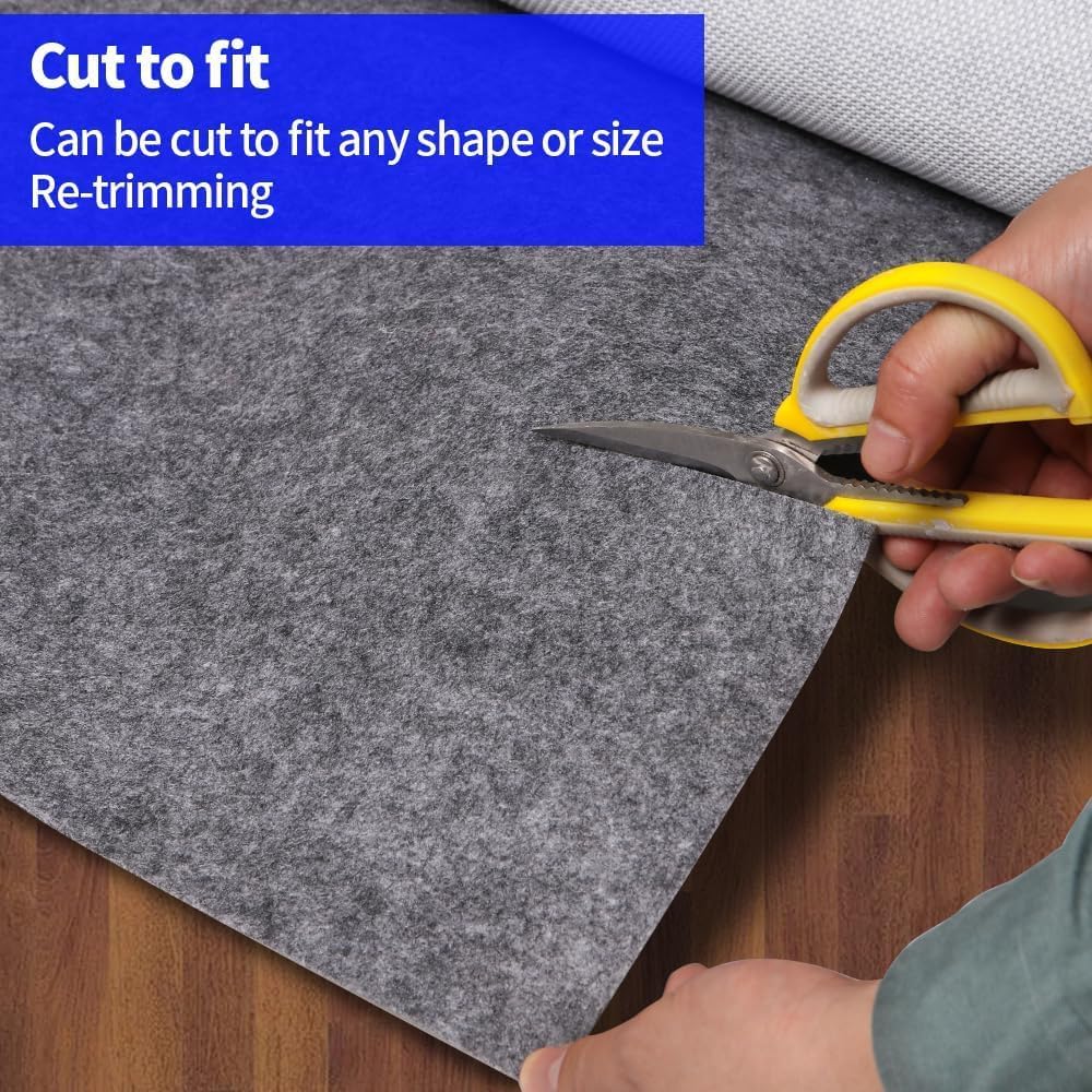 100% Waterproof Non-Slip Rug Pad 4x6 for Large Area Rugs Durable Felt Floor Protection pad for All Floors, Suitable for Cutting. Rug Pads Keep Rugs in Place and Provide Cushioning