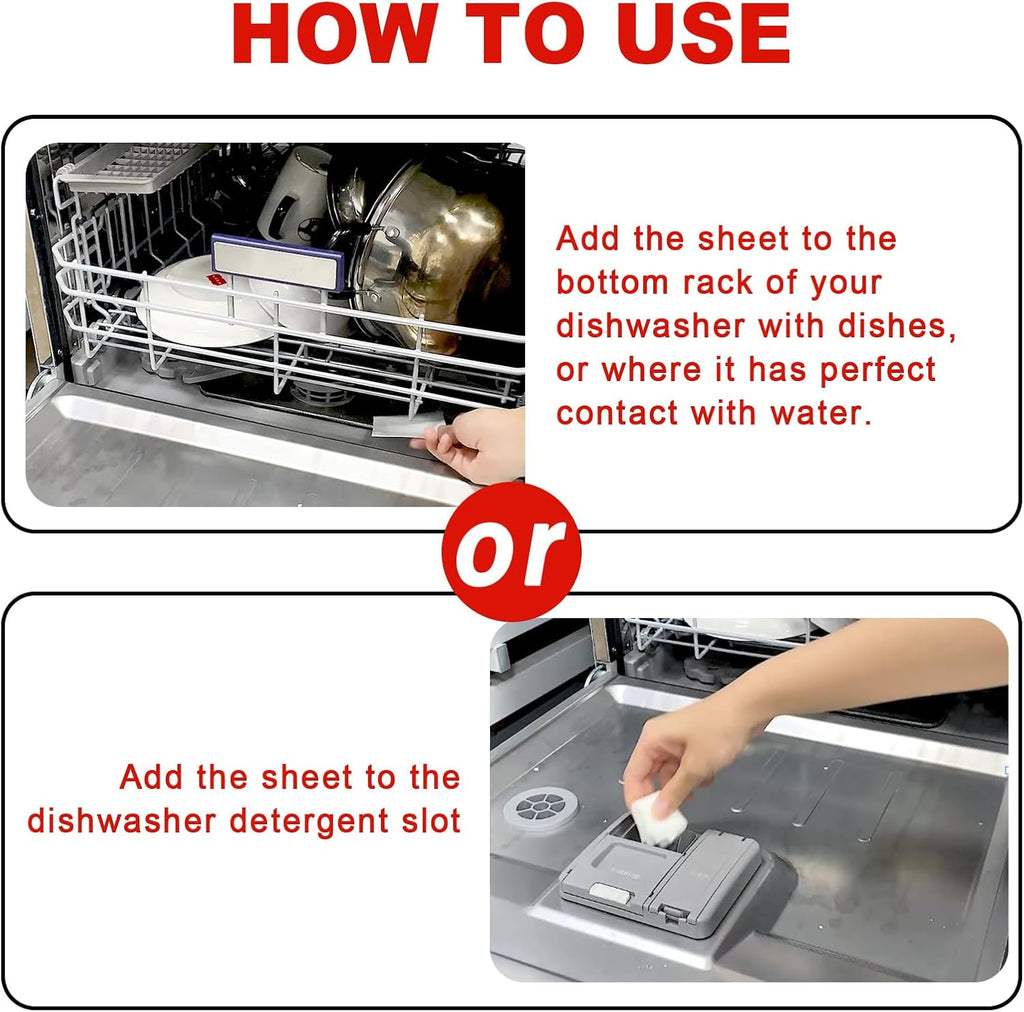 Eco Dishwasher Detergent Sheets Up To 160 Loads, Grapefruit Scent Plastic Free Dishwashing Soap Strips With High Efficient Solid Enzyme, Leaving Dishes Sparkling Clean