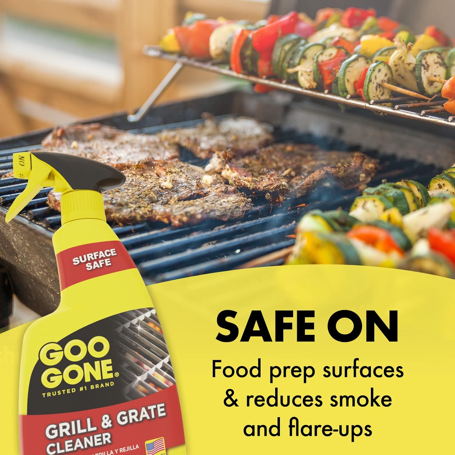 Goo Gone Grill and Grate Cleaner Spray (2 Pack) Cleans and Degreases BBQ Cooking Grates and Racks, Pellet and Electric Smokers- 24 Ounce