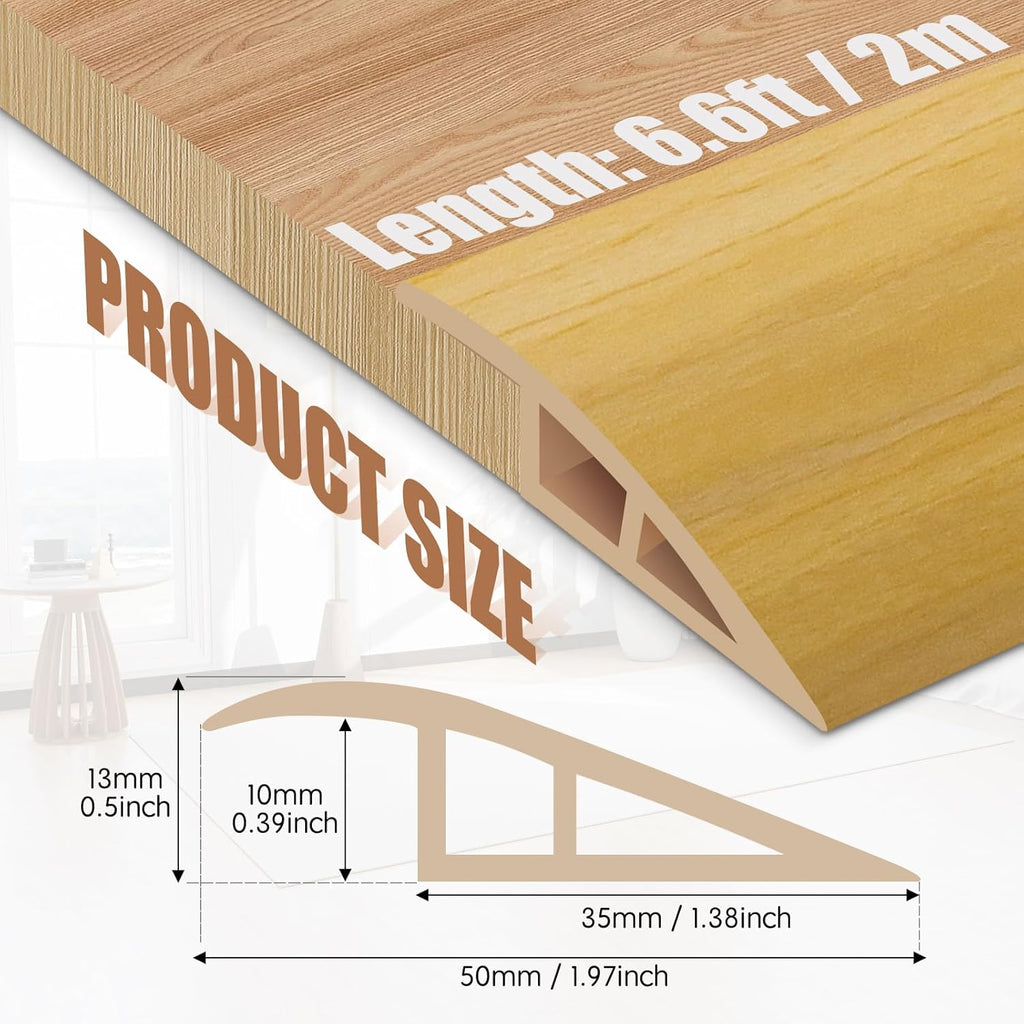 Floor Transition Strip Door Threshold 79" Floor Transition Reducer Trim on The Edges Threshold Strip Self Adhesive Suitable for Doorways, Tiles, Carpet