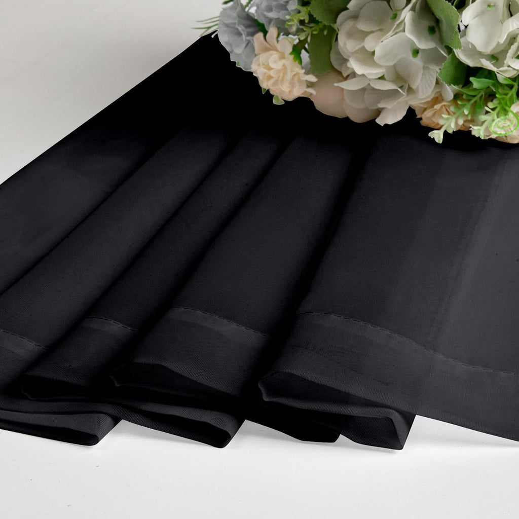 Chyhomenyc Sheer Black Curtains 90 inches Long 2 Panels, Light Filtering Soft Airy Solid Elegant Voile Window Treatment Drapes for Bedroom Living Room Wedding Party Decor, 42 Wx90 L Inches