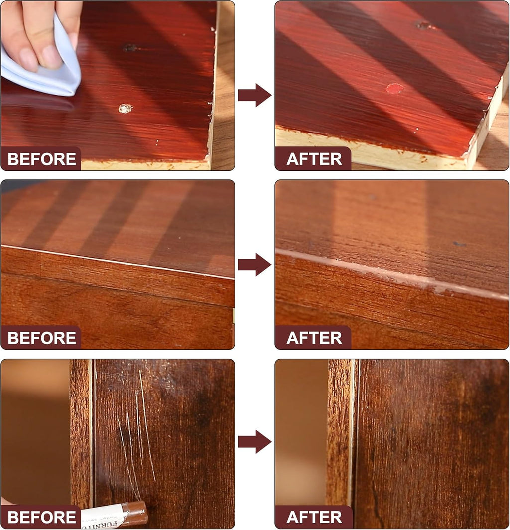 SEISSO Furniture Repair Crayon, 6 Pcs - Wood Filler Sticks, Scratch Repair Wax, Furniture Marking Repair - Scratch, Cracks, Hole, Table, Wood Floor, Guitar, Covering, Instrument Fill Sticks-White