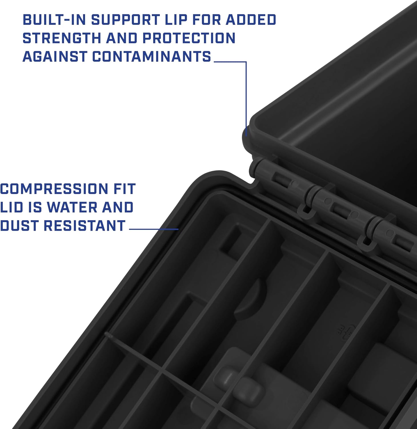 Sheffield 12706 Storage Bins With Lids, 2-Pack Stackable Storage Bins, Made in USA, Lockable and Water-Resistant Containers with Lids, Plastic Containers for Home, Classroom, and Dorm