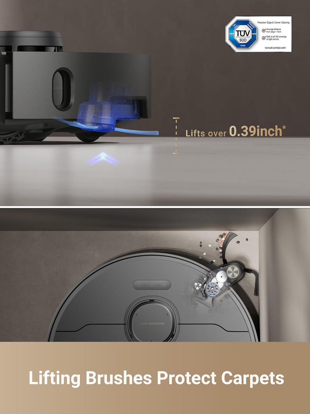 DREAME X40 Master Robot Vacuum Cleaner, 12,000Pa Suction, Auto Refilling & Draining, Smart Navigation, Mop Self-Cleaning, Pet-Friendly, 11 inch Compact Base, Alexa/Siri/Google Home Compatible