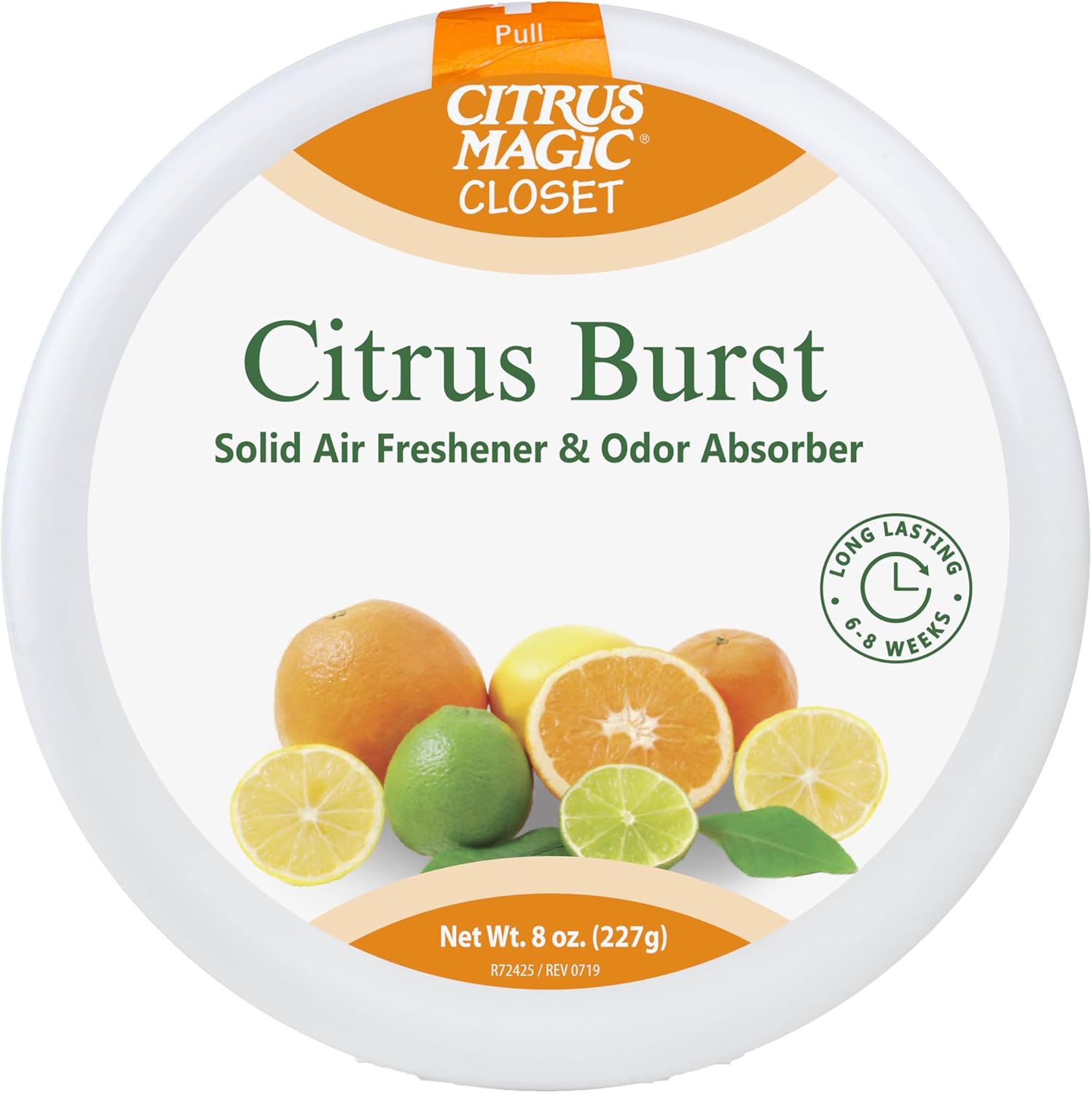 Citrus Magic For Closets Odor Absorbing Solid Air Freshener, Citrus Burst, 8-Ounce, Pack of 3