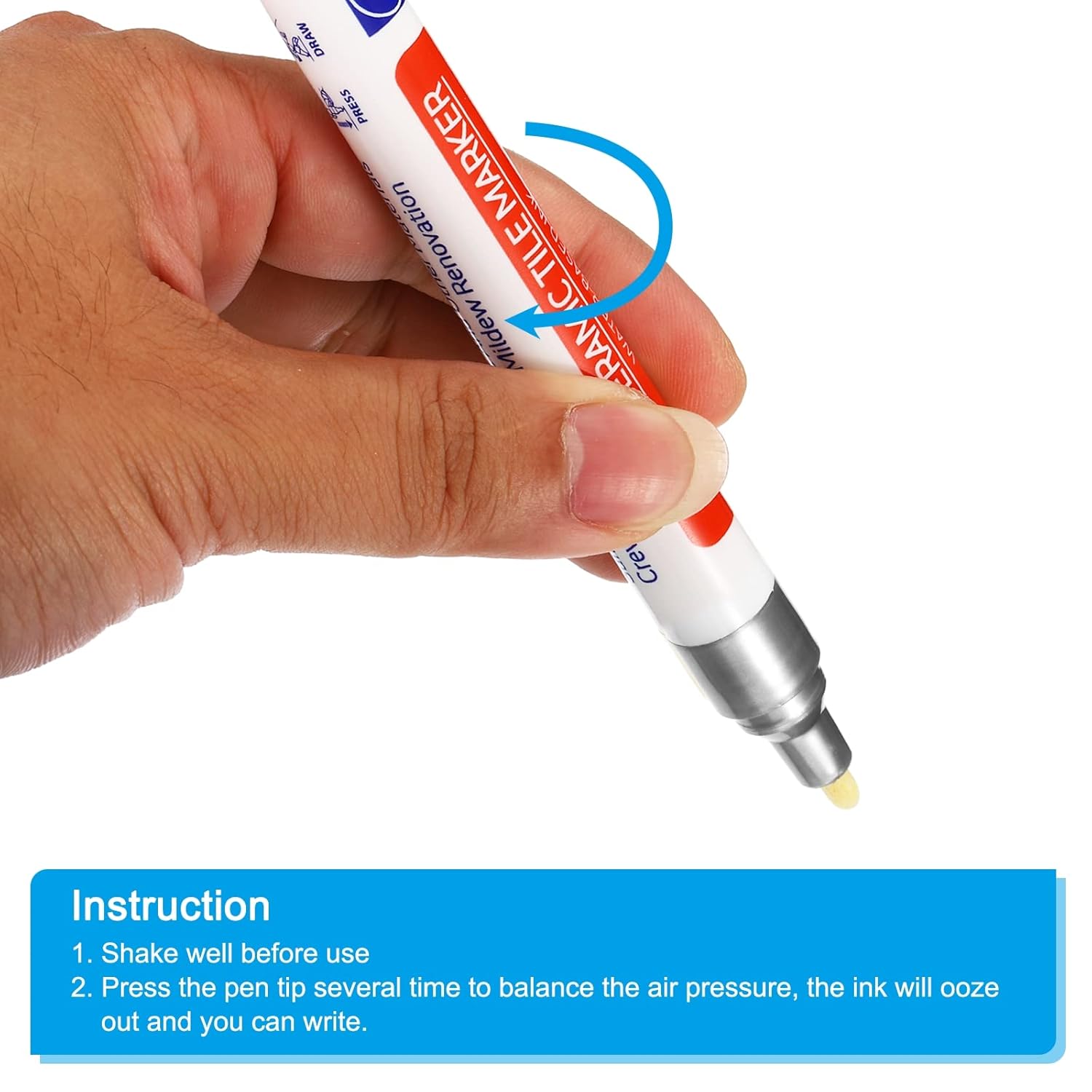 PATIKIL Grout Pen, 4 Pack Silver Tile Marker Waterproof Grout Sealer Pen Tile Repair Pens Paint Pens for Wall Floor Bathroom Kitchen Refresh