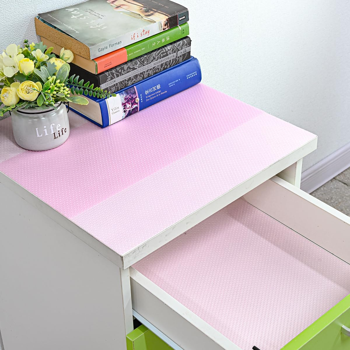 12Pcs Refrigerator Liners Washable Fridge Shelf Liners Refrigerator Mats for Freezer Glass Shelves Kitchen Cabinets Cupboards Drawers (17.7" x 11.4")