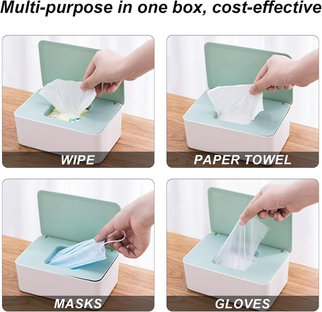 1 Pcs Diaper Wipes Dispenser, Refillable Wipe Container, Wipe Container with Sealing Design Lid, Keep Wipes Fresh,Wet Wipes Cases (Gray)