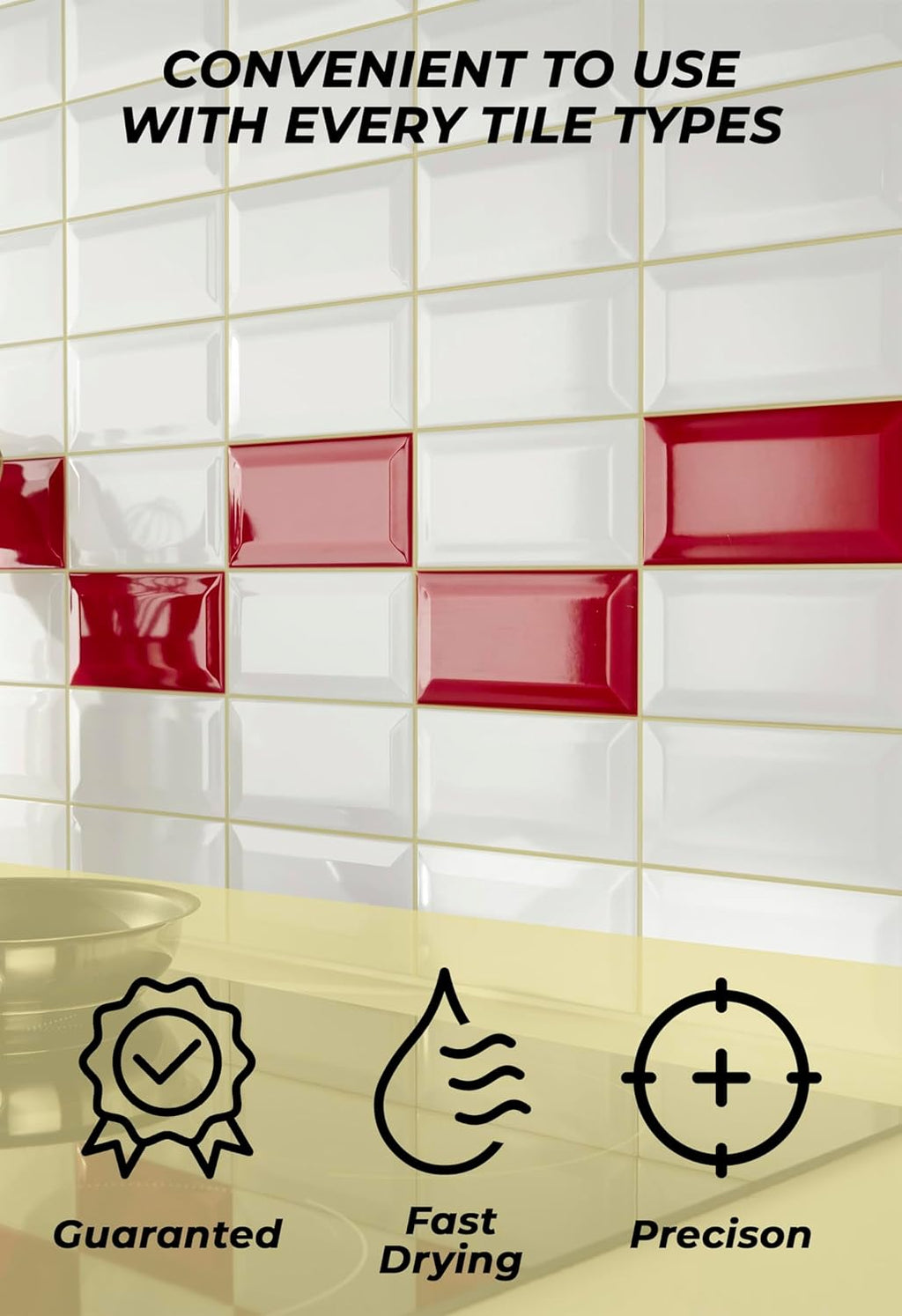 Tile Grout Repair, Cream 8.8 oz/250gr. Fast Drying Grout Repair Kit, Grout Filler Tube Repair Kit, Tile Grout Paint, Grout Sealer Restore and Renew Bathroom Floor, Tile Gaps, Joints, Lines