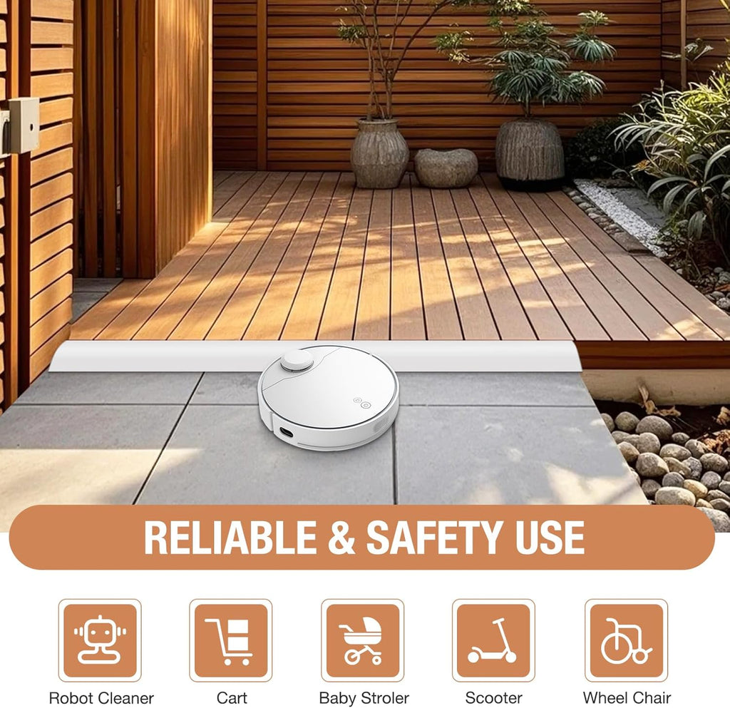 Floor Transition Strip Self Adhesive Vinyl Door Threshold for Doorways Carpet Edging Trim Overlap Edge Reducer for Laminate Floor, Carpet, Tile (White, 2/5" to 3/5", 3.3Ft)