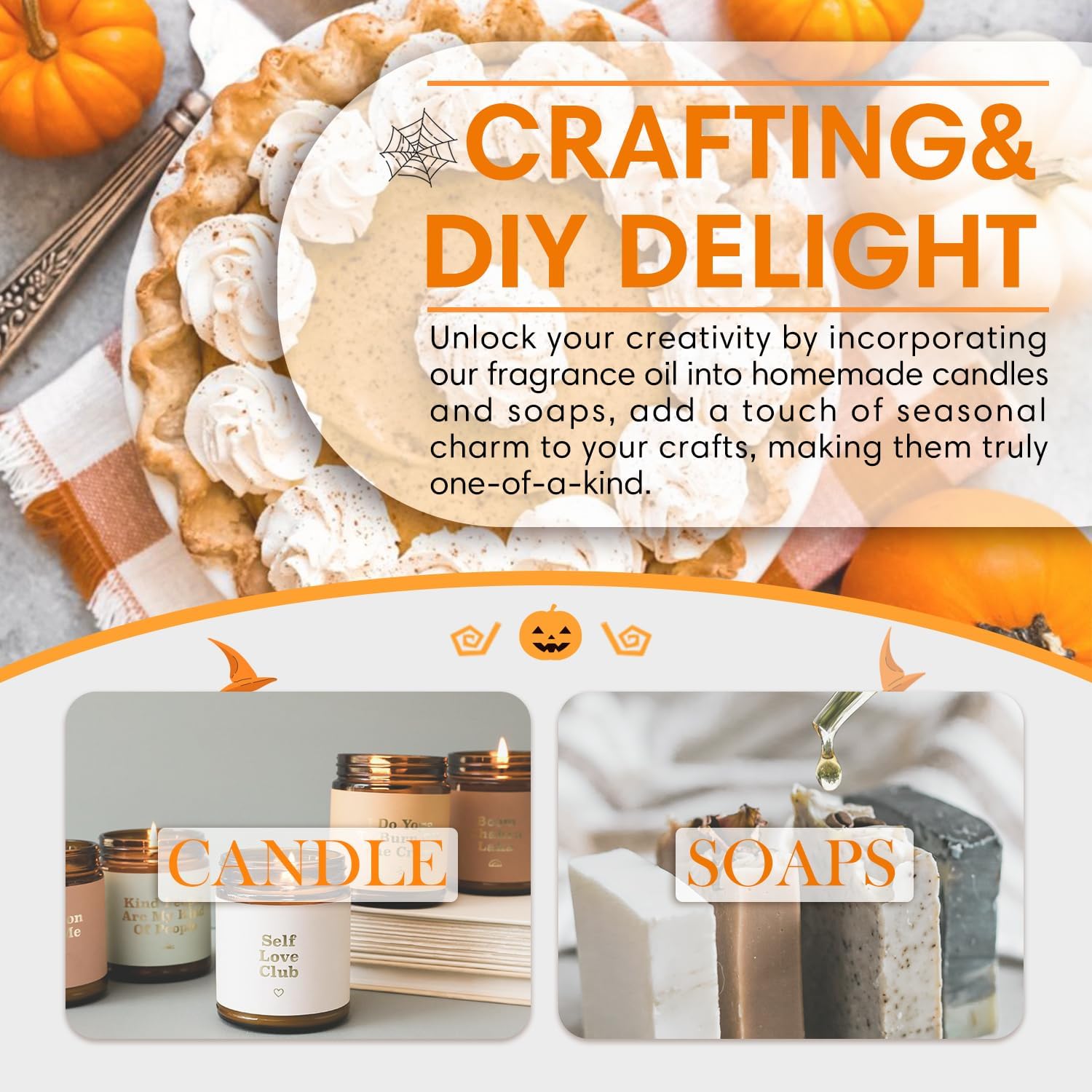 SALKING Pumpkin Pie Fragrance Oil, 120ml (4 Fl Oz) Premium Essential Oils for Diffuser, Candle Scents for Candle Making, Soap Making Supplies, Autumn Scented Diffuser Oil, Halloween Thanksgiving Gift