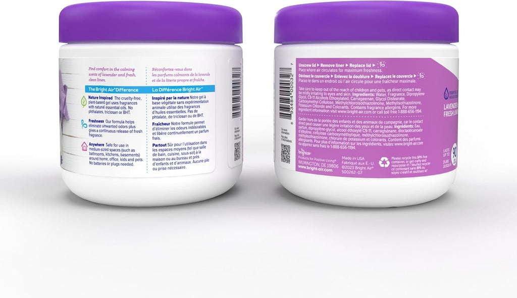 Bright Air 14 oz. Super Odor Eliminator, For Medium-Size Spaces, Lavender & Fresh Linen Scent, Case of 6, Odor Eliminator & Air Freshener, Natural Essential Oils, Lasts Up to 90 Days Each