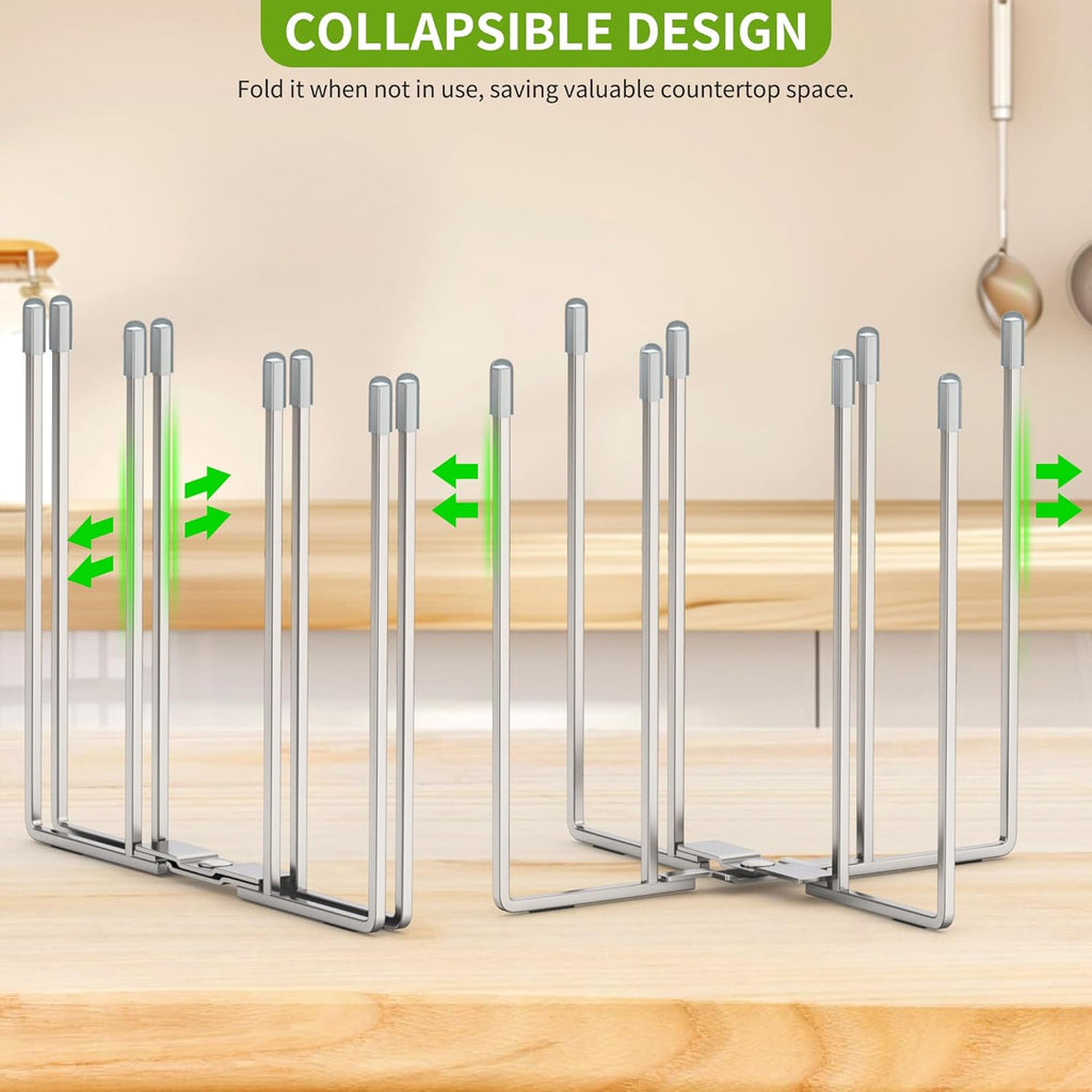 Retractable Bottle Drying Rack, Baby Bottle Drying Rack, Collapsible Cup Draining Rack, Reusable Storage Bag Dryer with Non-Slip Bottom - Stainless Steels