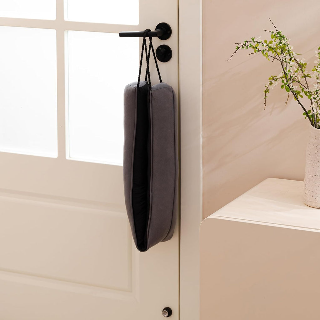 Sunolga 2-Pack 38" Door Draft Stopper Blocks Hot and Cold Air with Removable Washable Cover for Gaps Up to 3", All-Season Seal for Noise, Wind, Door Sweep for Bottom of Door, Home Essentials, Gray