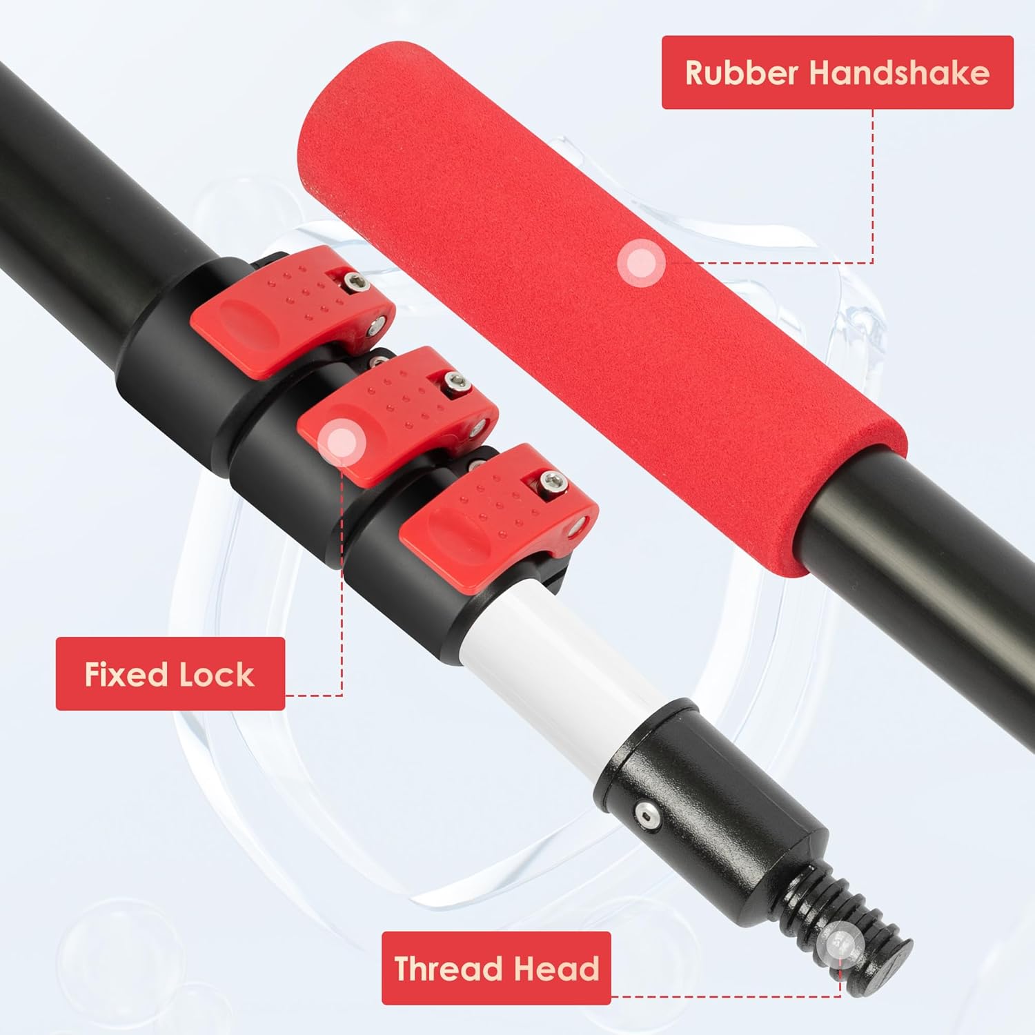 5-12 FT Cobweb Duster with Extension Pole, 20 FT High Reach Spider Web Brush with Telescopic Pole, Extendable Duster with 2 Outdoor Cobweb Brushes, Duster for High Ceiling